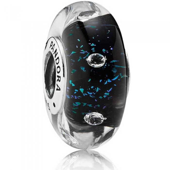 Pandora Beads-Murano Glass Midnight Blue Fizzle-Charm