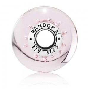 Pandora Beads-Murano Glass Pink Glitter-Charm