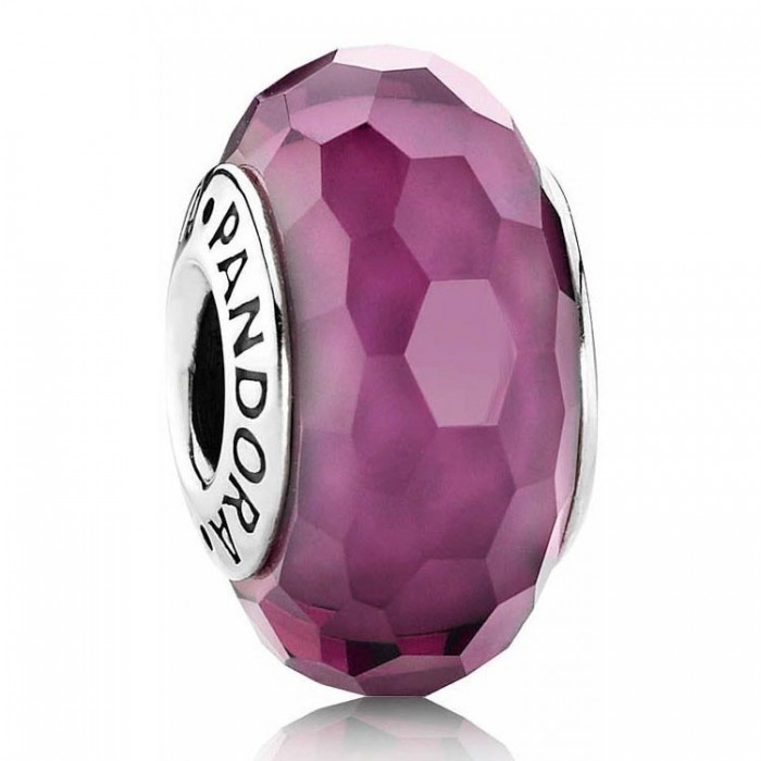 Pandora Beads-Murano Glass Purple Faceted-Charm