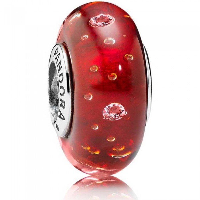 Pandora Beads-Murano Glass Red Fizzle-Charm