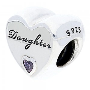 Pandora Charm-Pink Daughters Love Family
