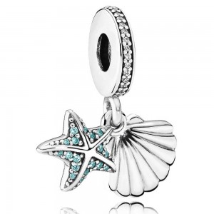 Pandora Charm-Tropical Starfish And Seashell Dropper Summer