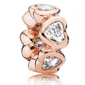 Pandora Spacers-Hearts Love-Rose Gold