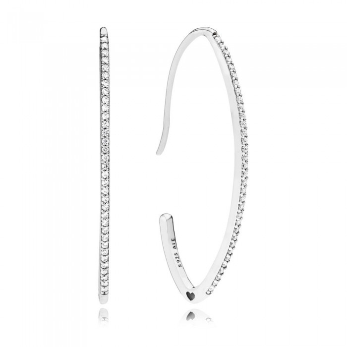 Pandora Earring-Oval Sparkle Hoop-Clear CZ