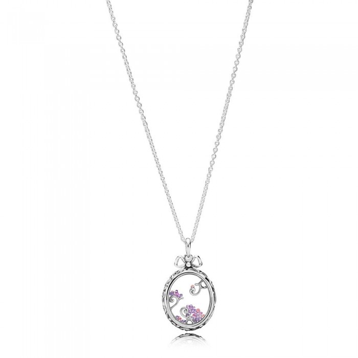 Pandora Necklace-Locket of Dazzle-Multi-Colored CZ