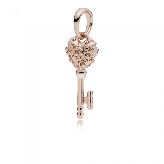 Pandora Necklace-Regal Key Pendant-Rose