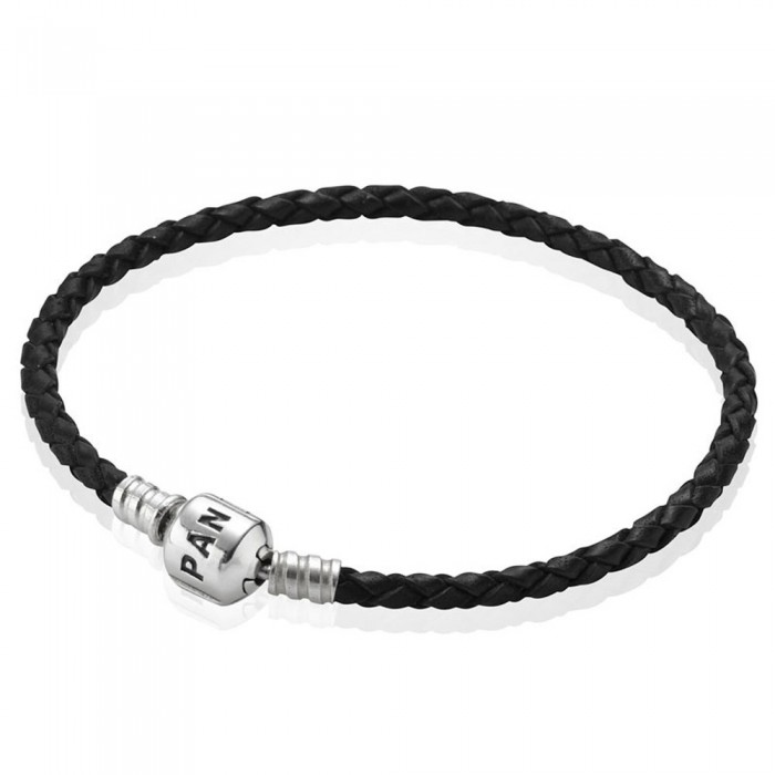 Pandora Bracelet-Black Braided-Leather
