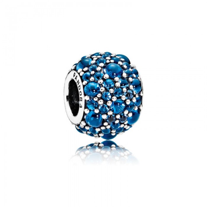 Pandora Charm-Shimmering Droplets-London Blue Crystal