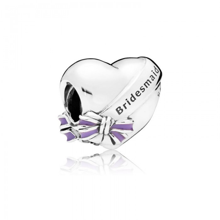 Pandora Charm-Best Bridesmaids-Transparent Purple Enamel