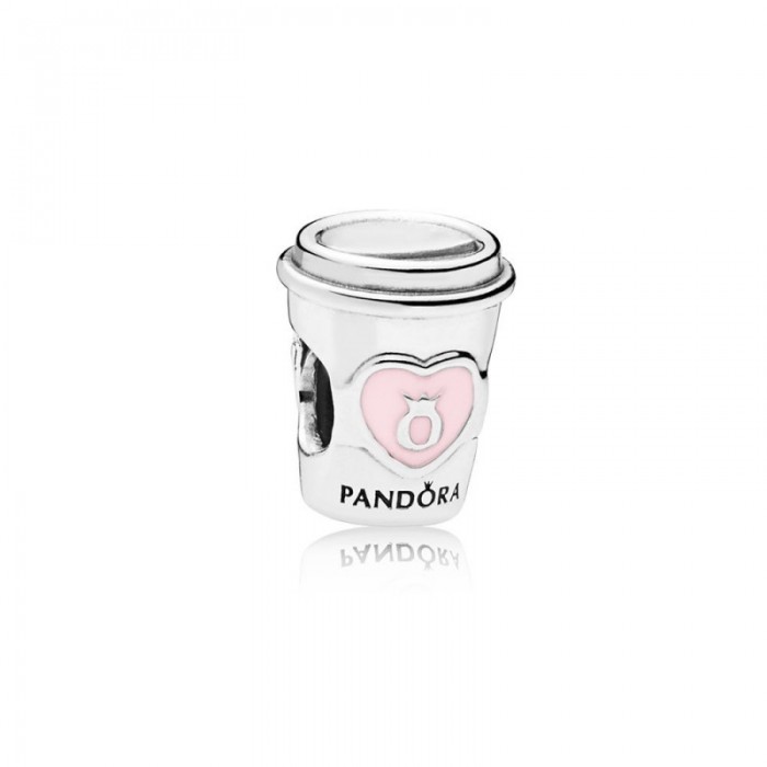 Pandora Charm-Drink To Go-Pink Enamel