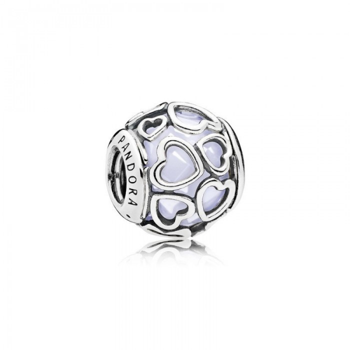 Pandora Charm-Encased in Love-Opalescent White Crystal