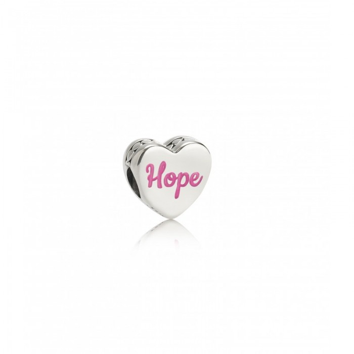 Pandora Charm-Hope Ribbon-Pink Enamel