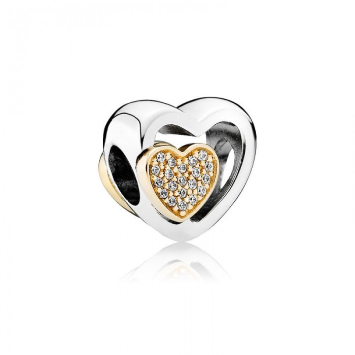 Pandora Charm-Joined Together-Clear CZ