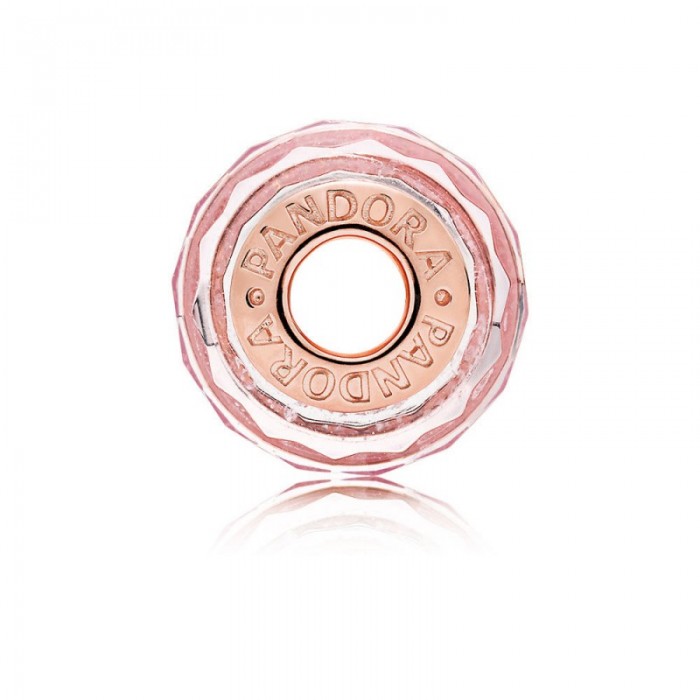 Pandora Charm-Pink Shimmering Murano Glass-Rose