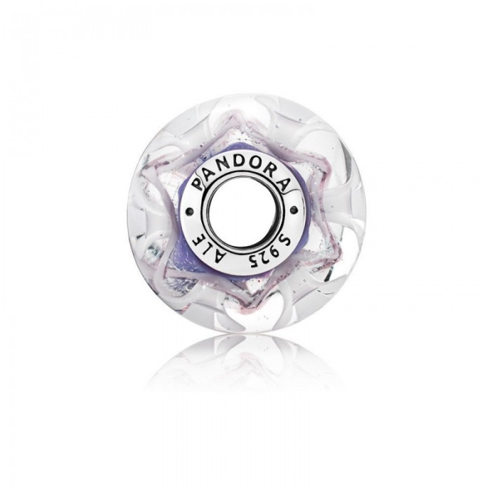 Pandora Charm-Purple Field Flowers-Murano Glass