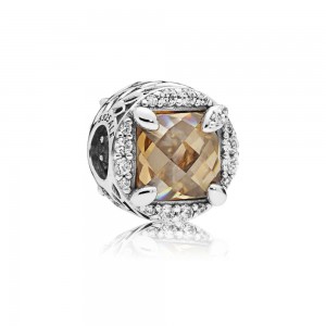 Pandora Charm-Radiant Grains of Energy-Clear-Golden Colored CZ