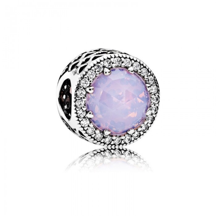 Pandora Charm-Radiant Hearts-Opalescent Pink Crystal Clear CZ