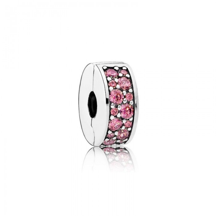 Pandora Charm-Shining Elegance Clip-Honeysuckle Pink CZ