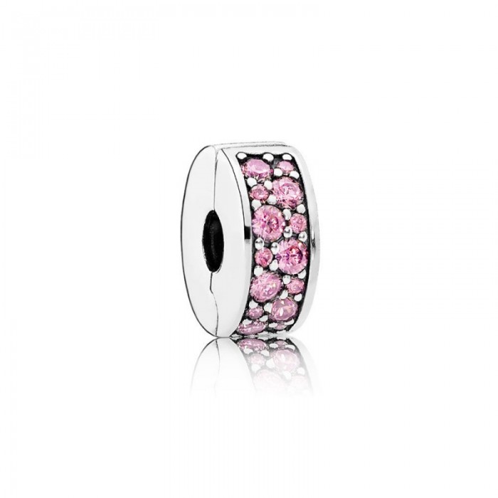 Pandora Charm-Shining Elegance Clip-Pink CZ