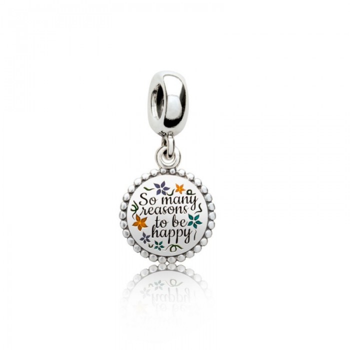 Pandora Charm-There Are So Many Beautiful Reasons to Be HAPPY Dangle