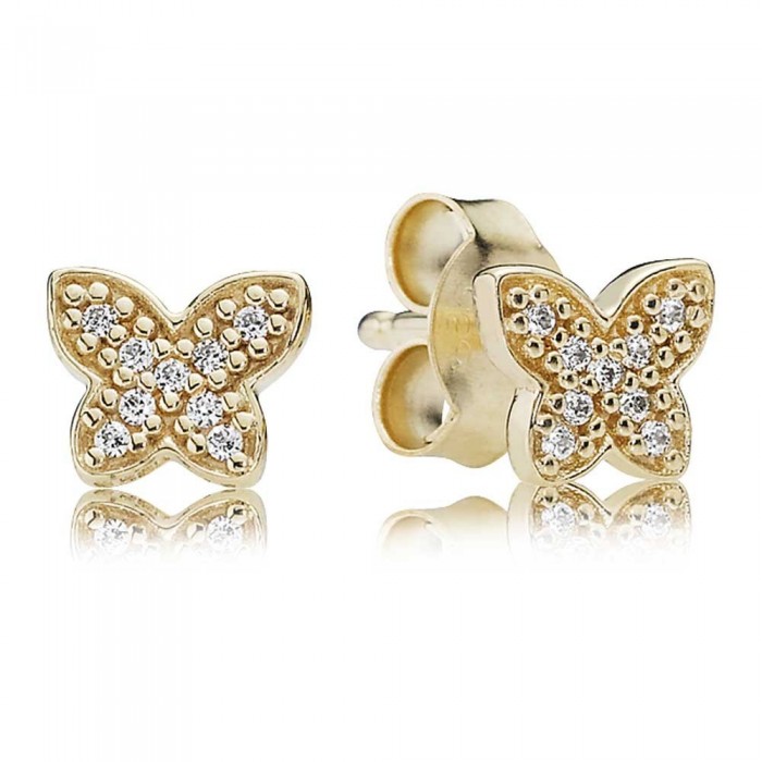 Pandora Earring-Butterfly Stud-Gold