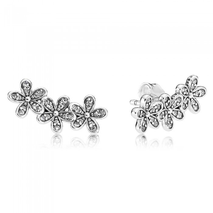 Pandora Earring-Dazzling Daisy Cluster Floral Stud-925 Silver