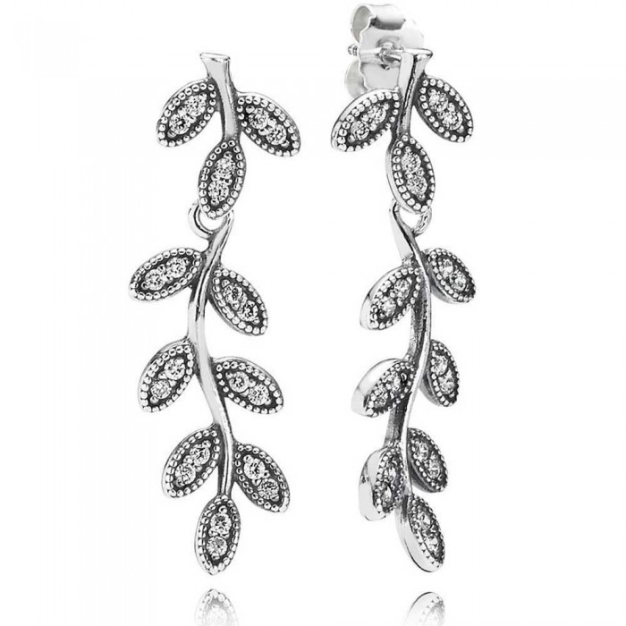 Pandora Earring-Leaf Droppers Nature