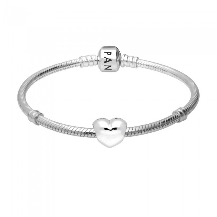 Pandora Bracelet-Silver Love Heart Complete