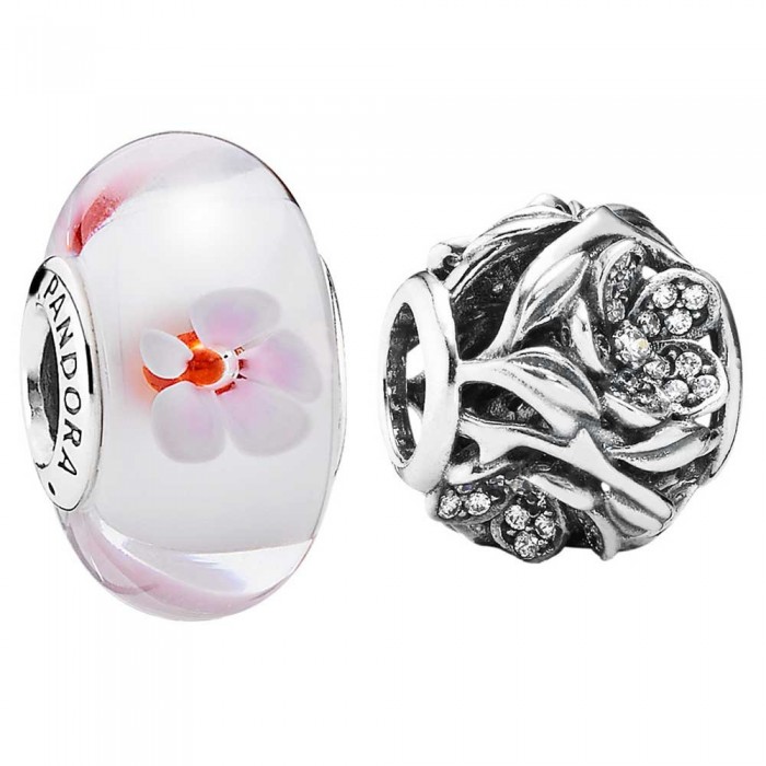 Pandora Charm-Cherry Blossom Floral-Silver