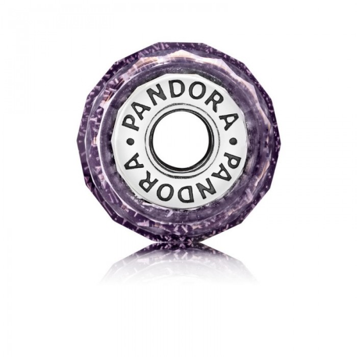 Pandora Charm-Dark Purple Shimmer-Murano Glass