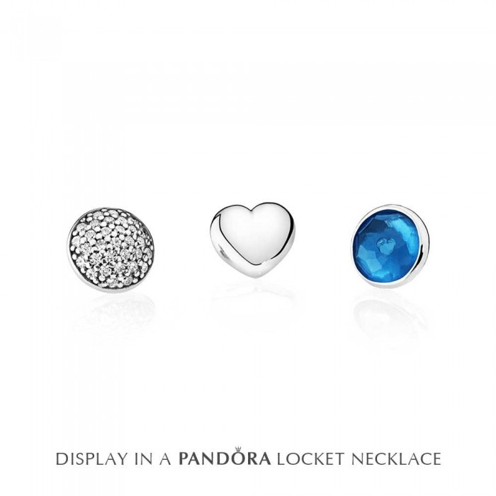 Pandora Charm-Petite Memories December Blue Crystal Birthstone Locket