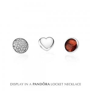Pandora Necklace-January Petite Memories Birthstone Locket