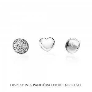 Pandora Necklace-Silver April Petite Memories Birthstone Locket