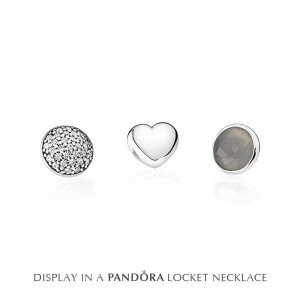 Pandora Necklace-Silver June Petite Memories Birthstone Locket-Silver
