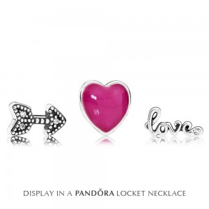 Pandora Necklace-Silver Petite Memories Floating Love Heart Locket