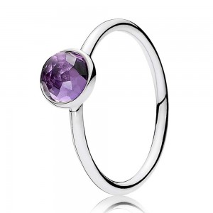 Pandora Ring-February Birthstone Droplet-Silver